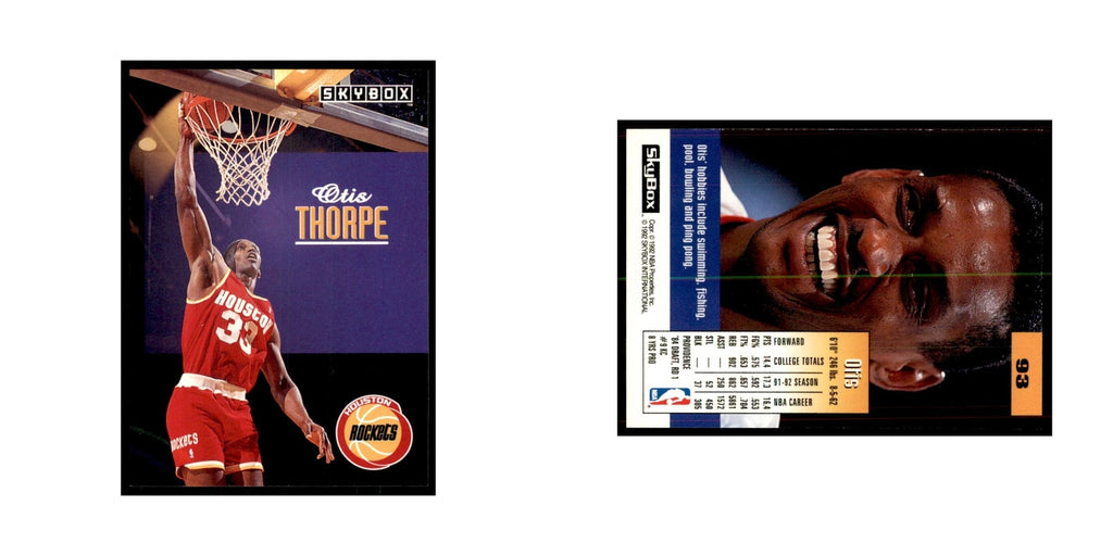 1992 SkyBox Otis Thorpe Basketball Cards #93