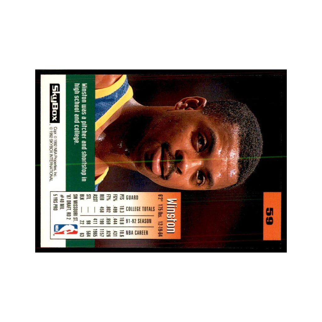 1992 SkyBox Winston Garland Basketball Cards #59