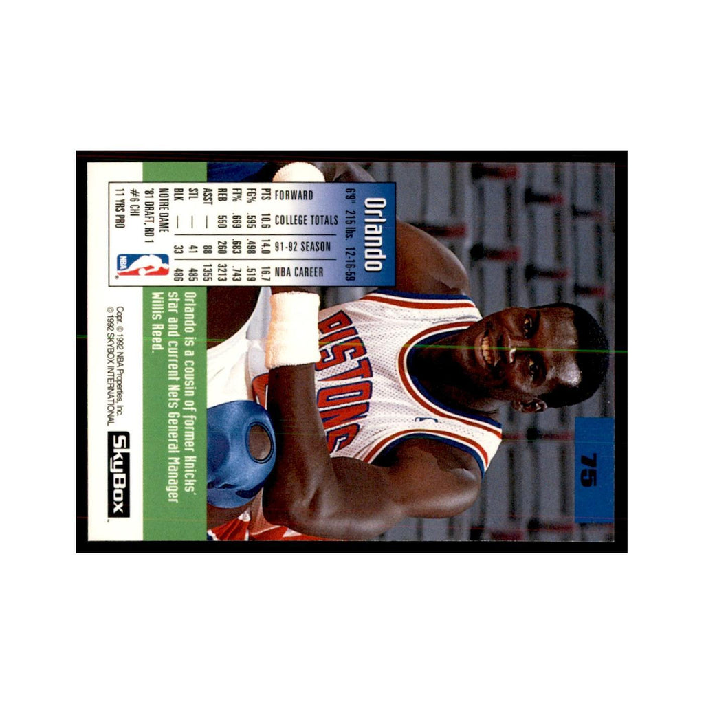 1992 SkyBox Orlando Woolridge Basketball Cards #75