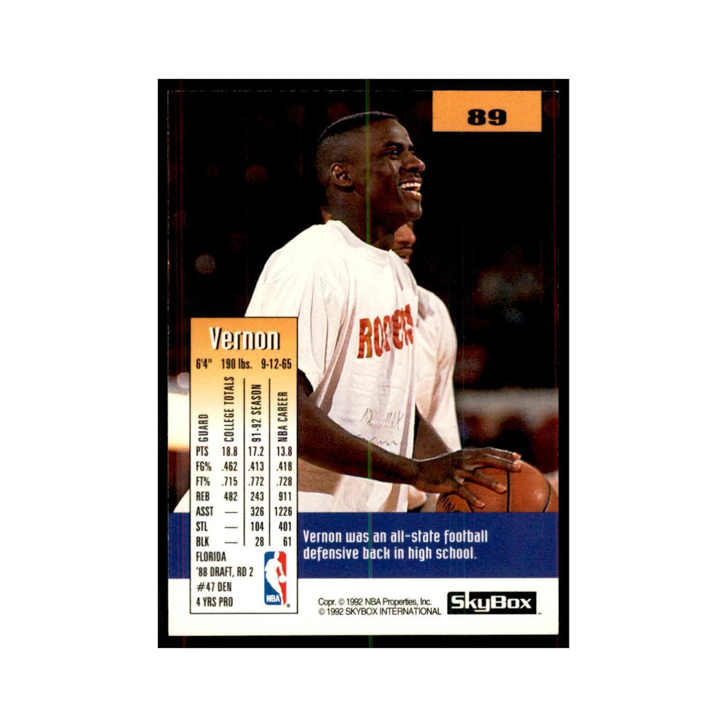 1992 SkyBox Vernon Maxwell Basketball Cards #89