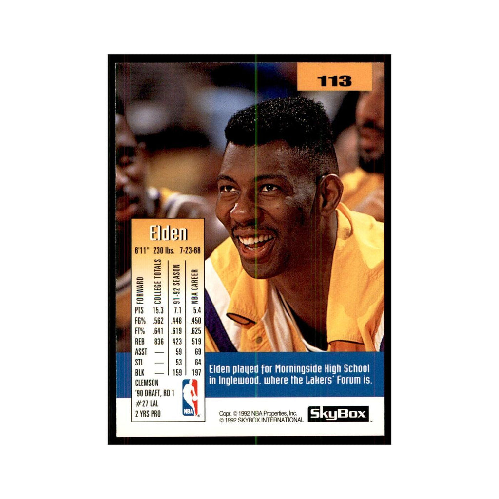 1992 SkyBox Elden Campbell Basketball Cards #113