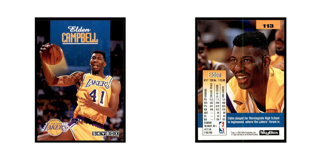 1992 SkyBox Elden Campbell Basketball Cards #113