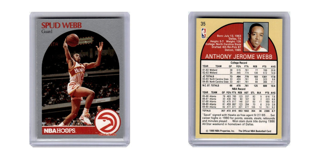 1990 Hoops Spud Webb Hawks #35