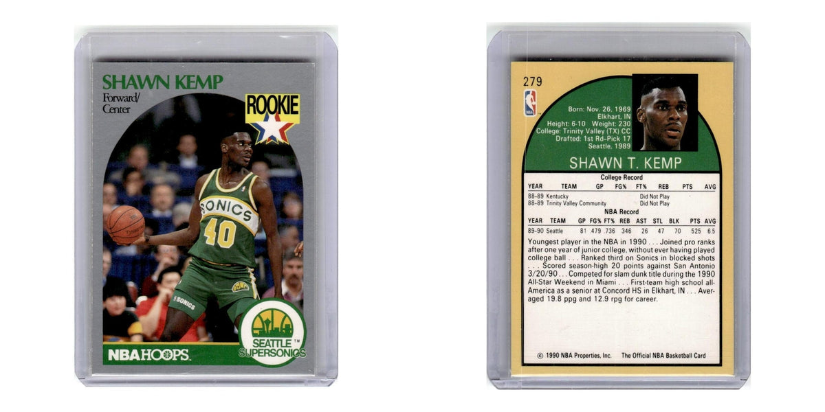 1990 Hoops Shawn Kemp RC Seattle SuperSonics #279