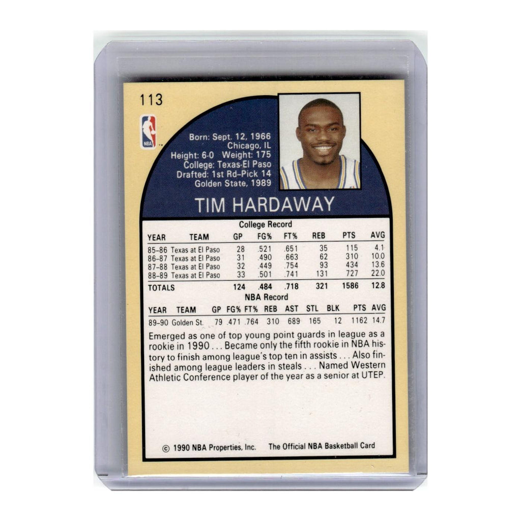 1990 Hoops Tim Hardaway RC Golden State Warriors #113