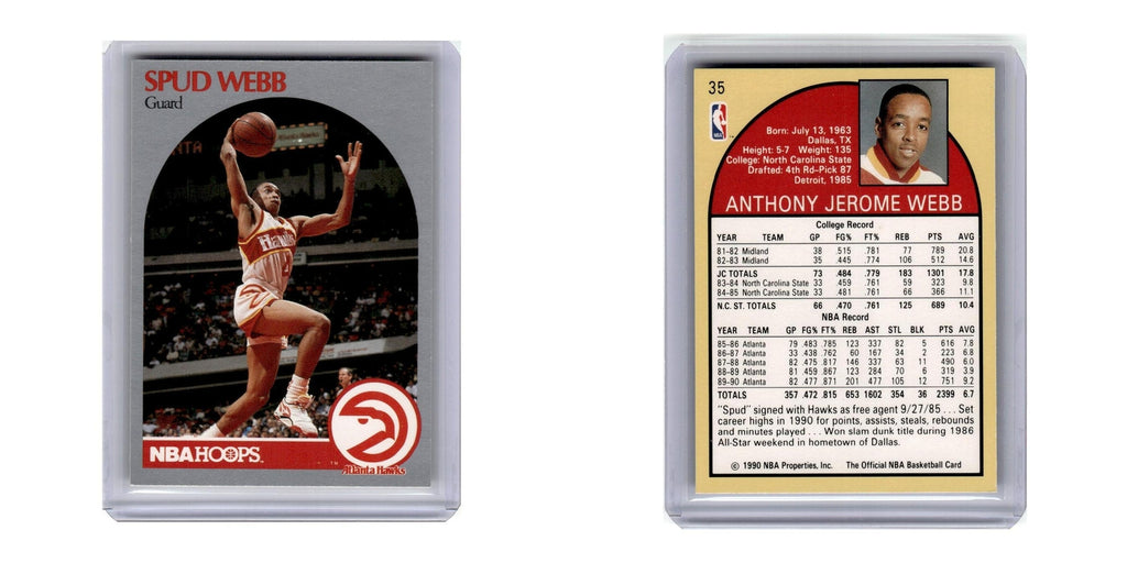 1990 Hoops Spud Webb Hawks #35