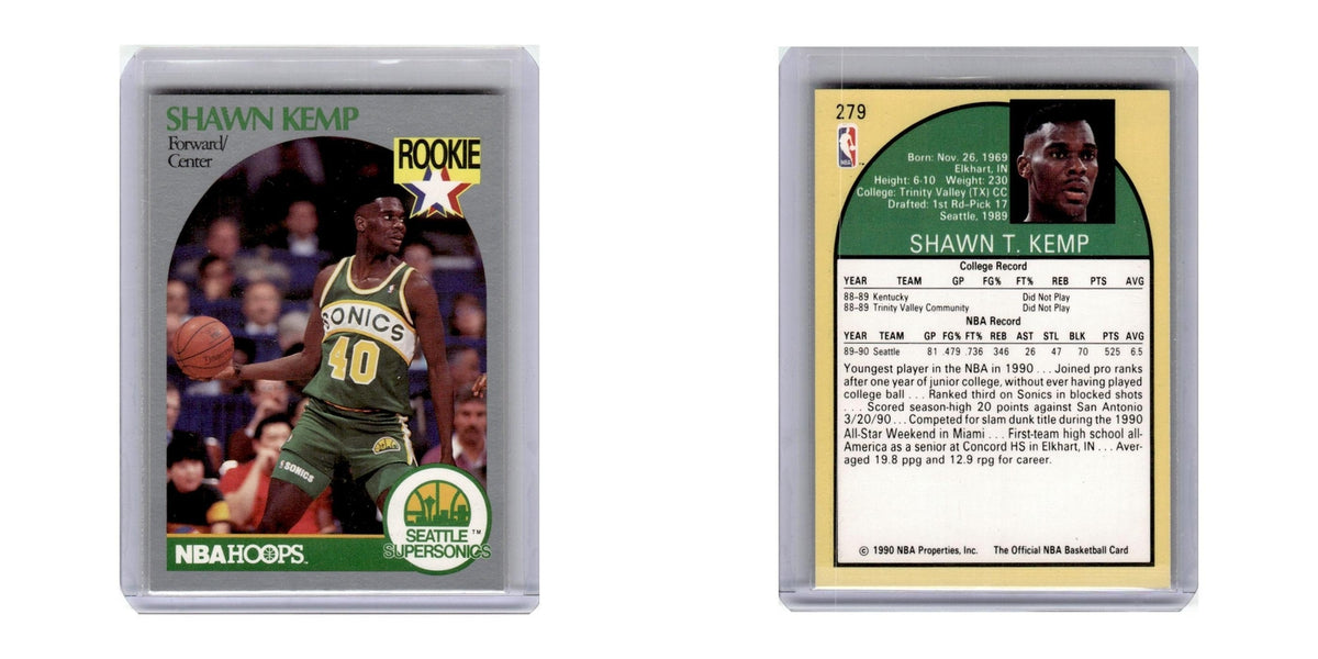 1990 Hoops Shawn Kemp RC Seattle SuperSonics #279