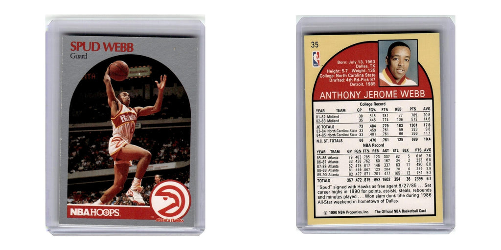 1990 Hoops Spud Webb Hawks #35
