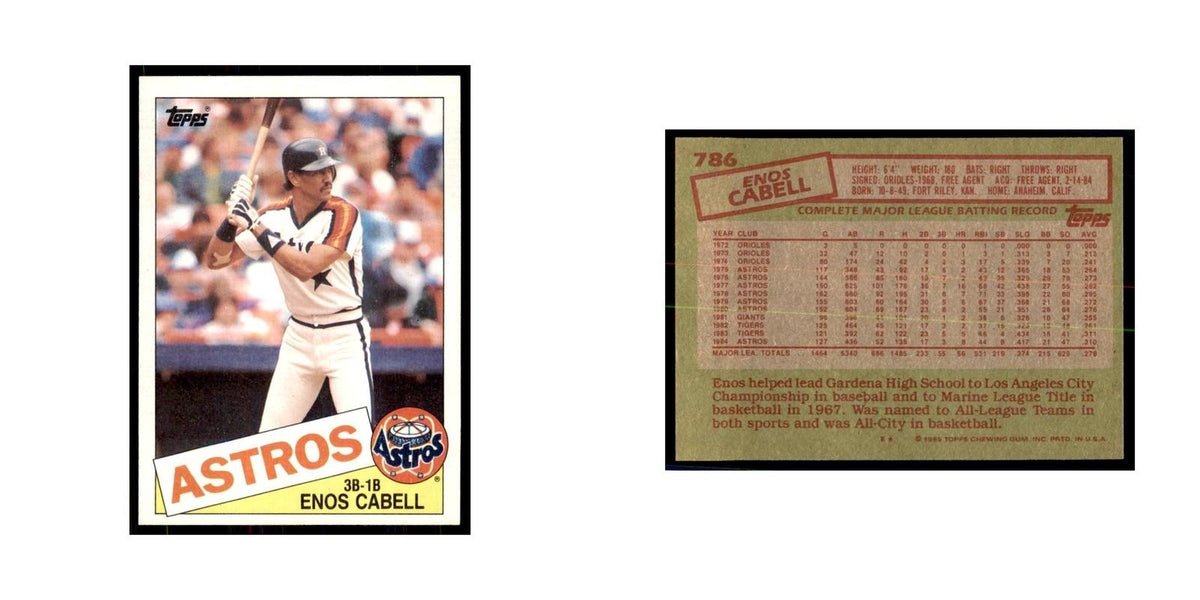 1985 Topps Enos Cabell Baseball Cards #786
