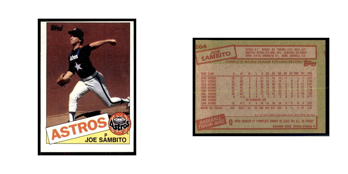 1985 Topps Joe Sambito Baseball Cards #264