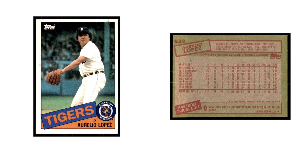 1985 Topps Aurelio Lopez Baseball Cards #539