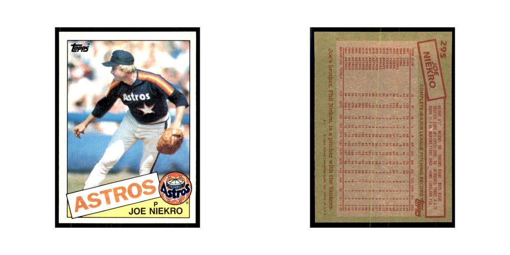 1985 Topps Joe Niekro Baseball Cards #295
