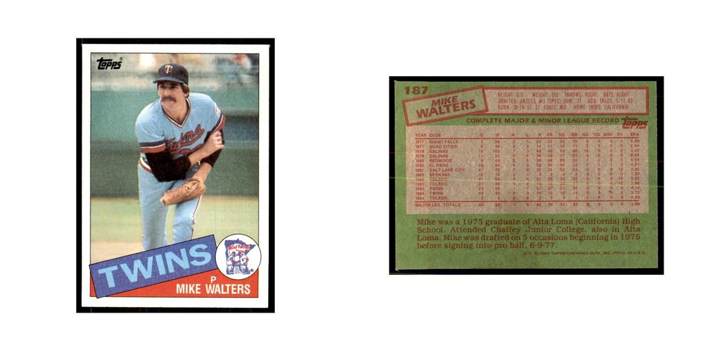 1985 Topps Mike Walters Baseball Cards #187