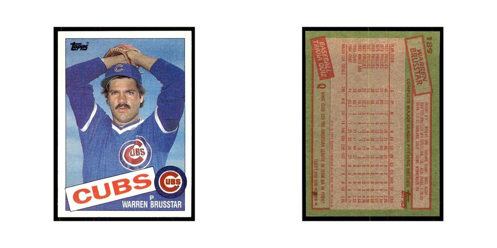 1985 Topps Warren Brusstar Baseball Cards #189