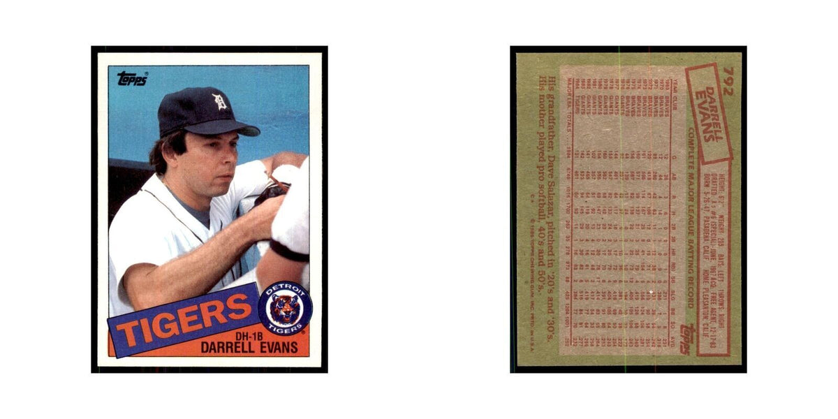 1985 Topps Darrell Evans Baseball Cards #792