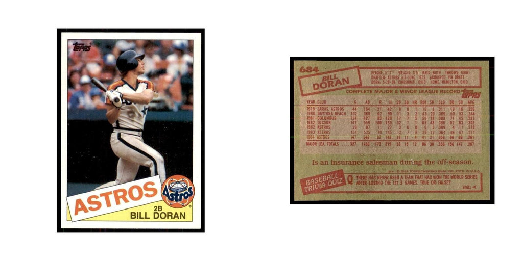 1985 Topps Bill Doran Baseball Cards #684