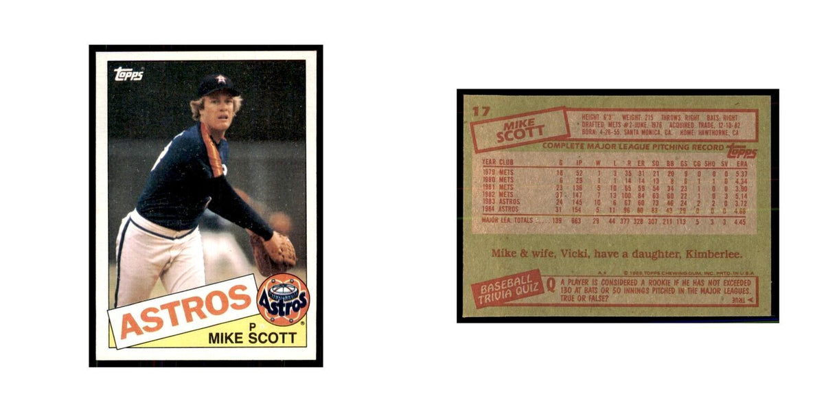 1985 Topps Mike Scott Baseball Cards #17