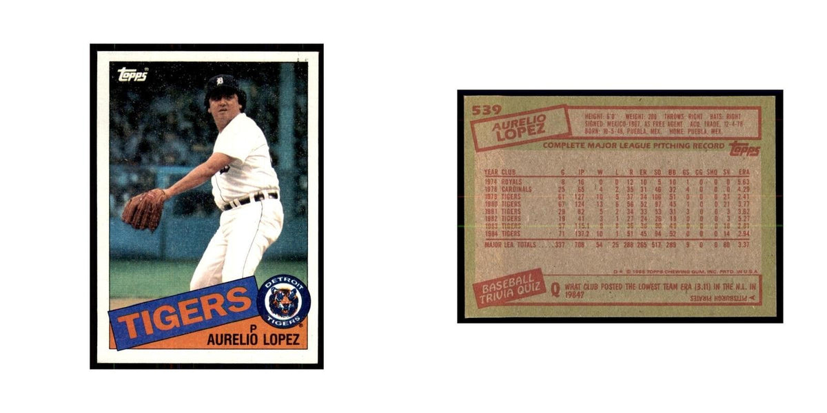 1985 Topps Aurelio Lopez Baseball Cards #539
