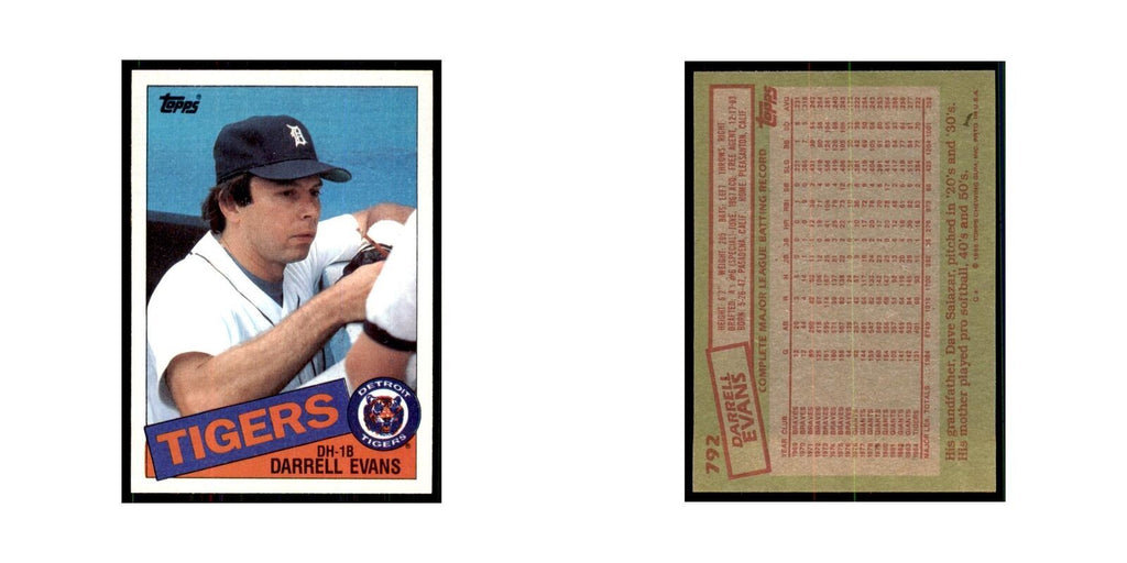 1985 Topps Darrell Evans Baseball Cards #792
