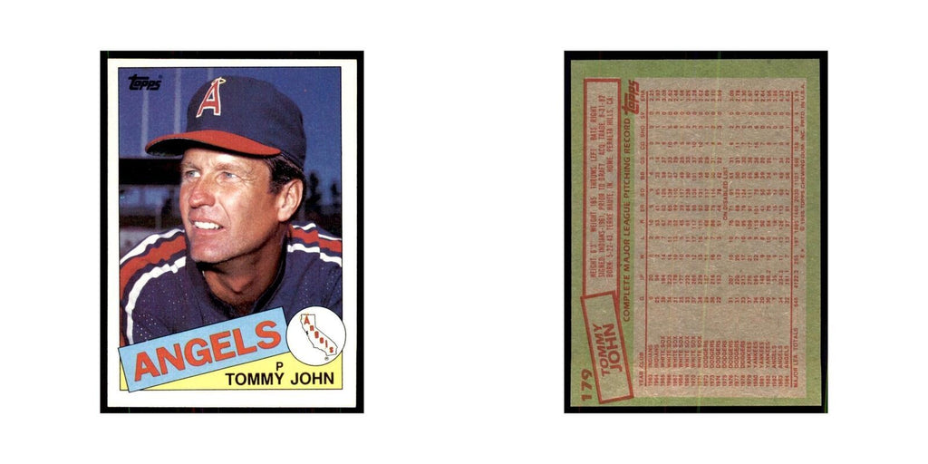 1985 Topps Tommy John Baseball Cards #179
