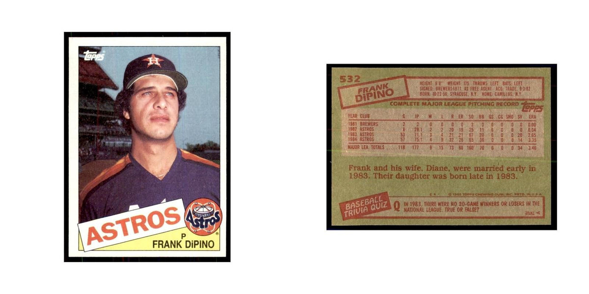 1985 Topps Frank DiPino Baseball Cards #532