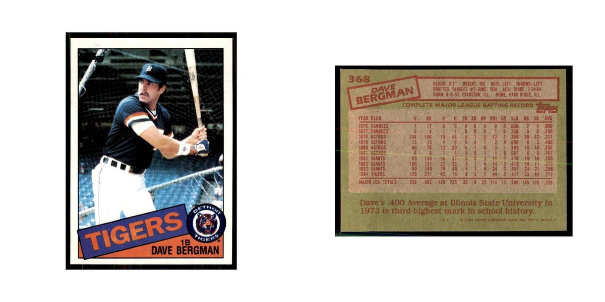 1985 Topps Dave Bergman Baseball Cards #368