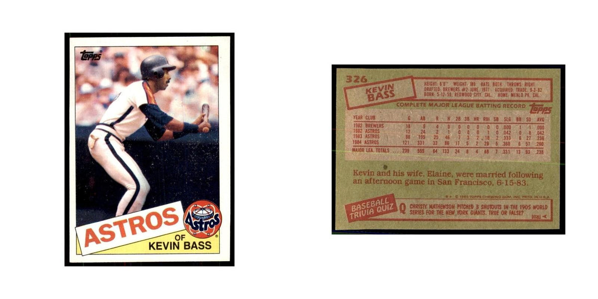 1985 Topps Kevin Bass Baseball Cards #326