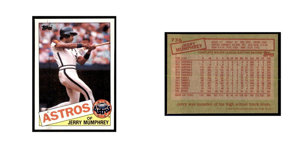 1985 Topps Jerry Mumphrey Baseball Cards #736