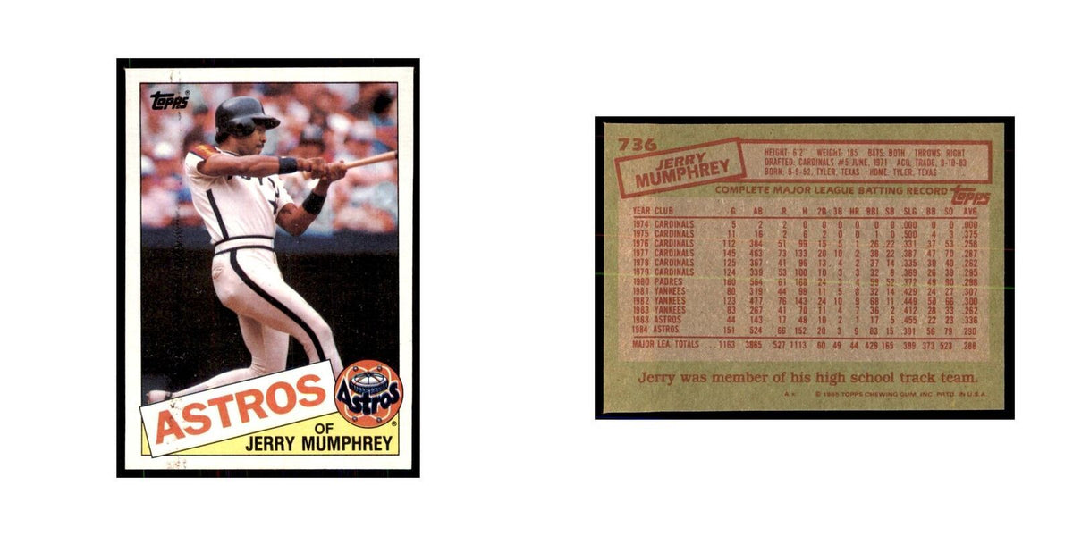 1985 Topps Jerry Mumphrey Baseball Cards #736