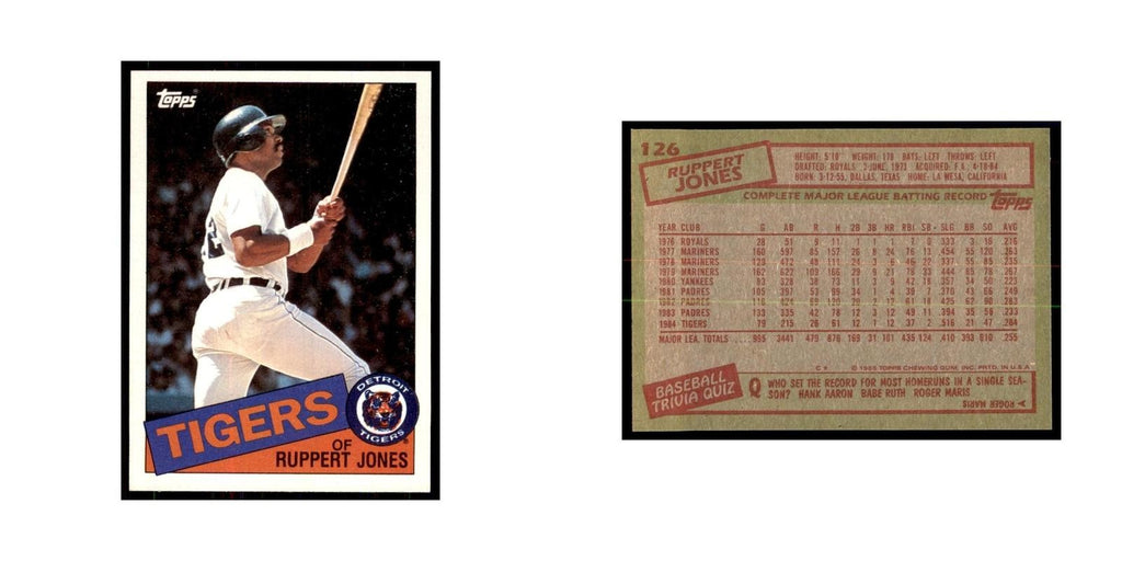 1985 Topps Ruppert Jones Baseball Cards #126