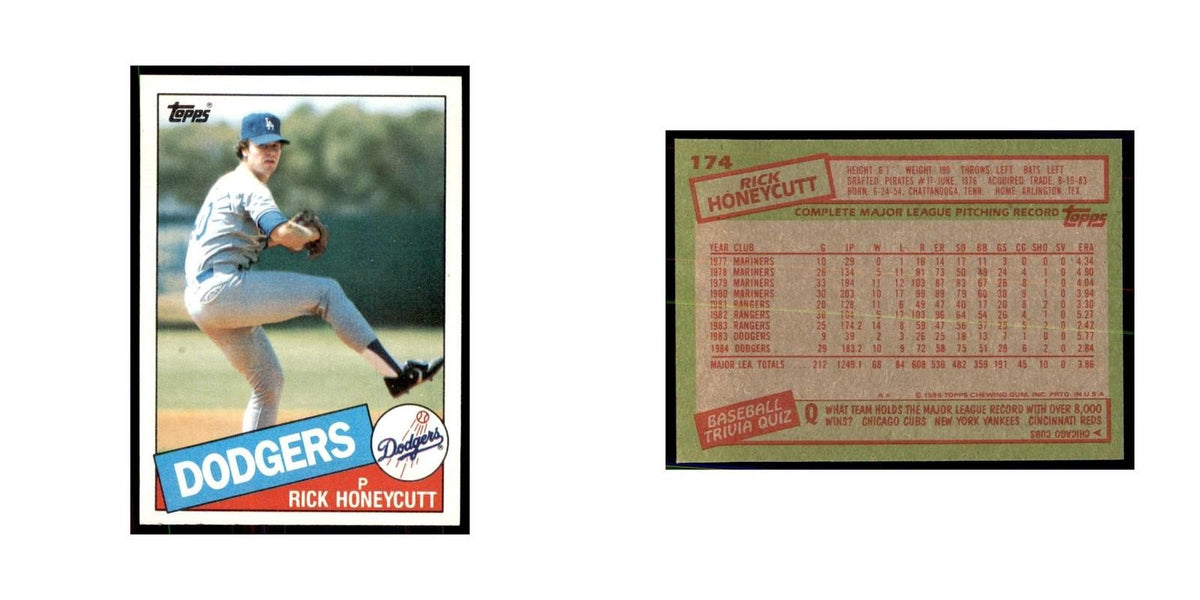 1985 Topps Rick Honeycutt Baseball Cards #174