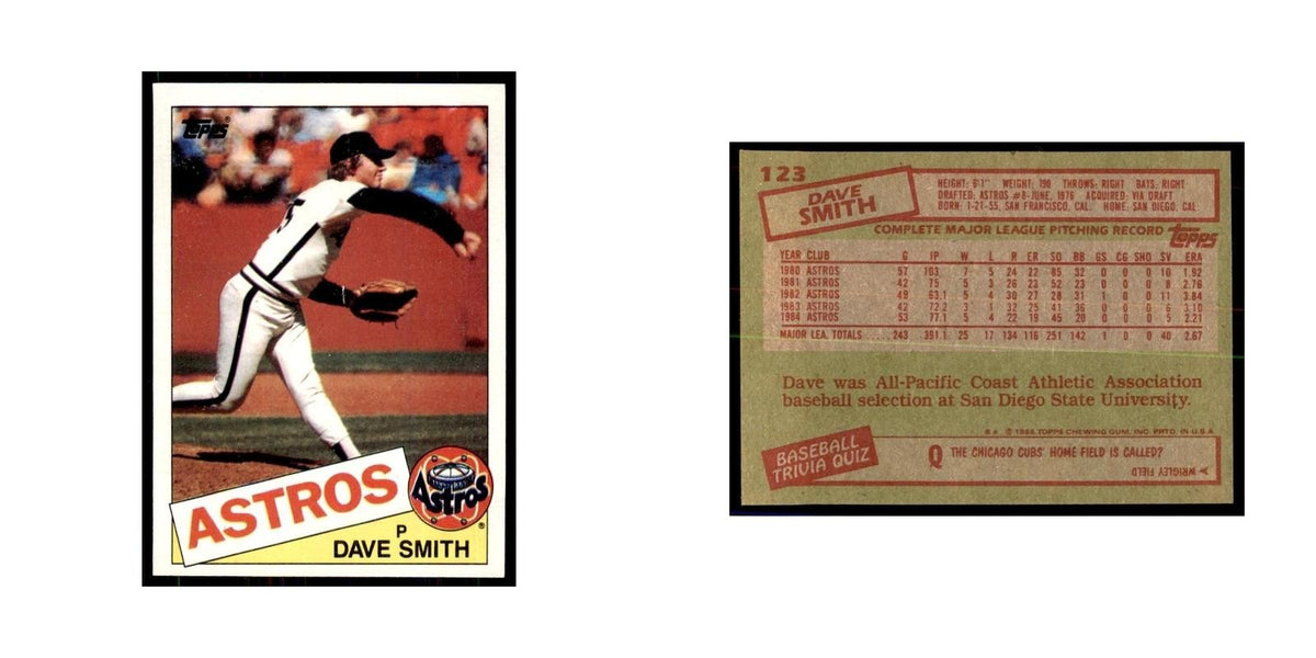 1985 Topps Dave Smith Baseball Cards #123