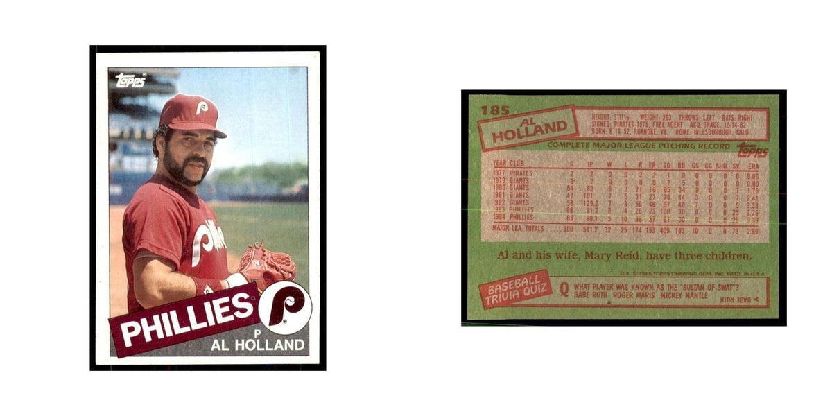 1985 Topps Al Holland Baseball Cards #185