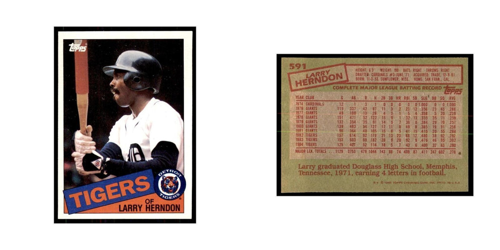 1985 Topps Larry Herndon Baseball Cards #591