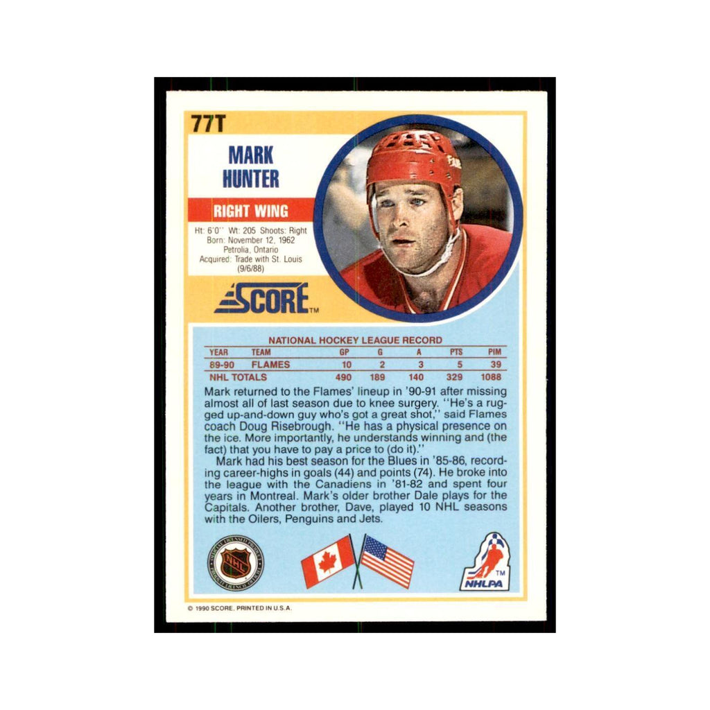 1990 Score Traded Mark Hunter Hockey Cards #77T