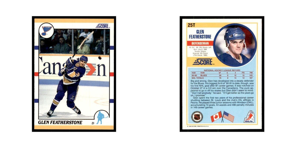 1990 Score Traded Glen Featherstone Hockey Cards #25T