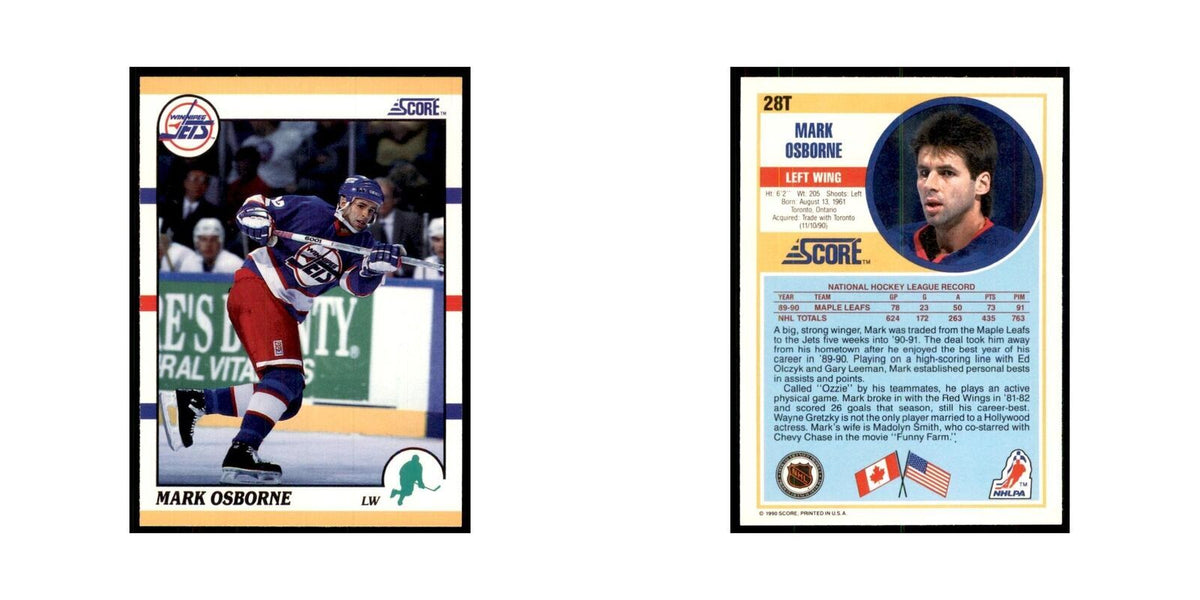 1990 Score Traded Mark Osborne Hockey Cards #28T