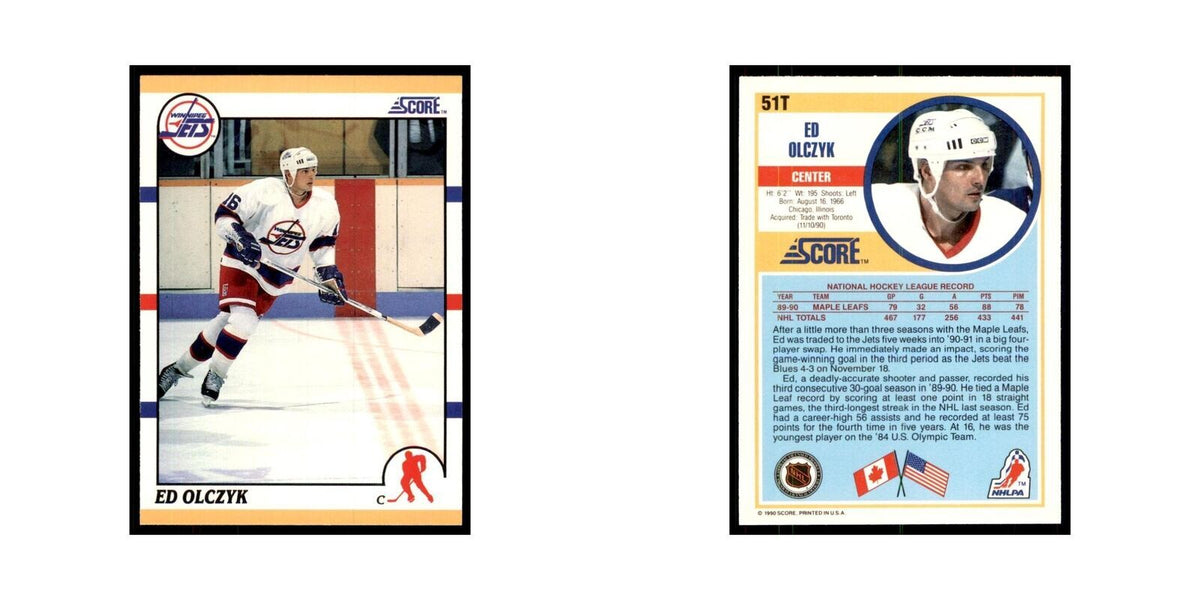 1990 Score Traded Ed Olczyk Hockey Cards #51T