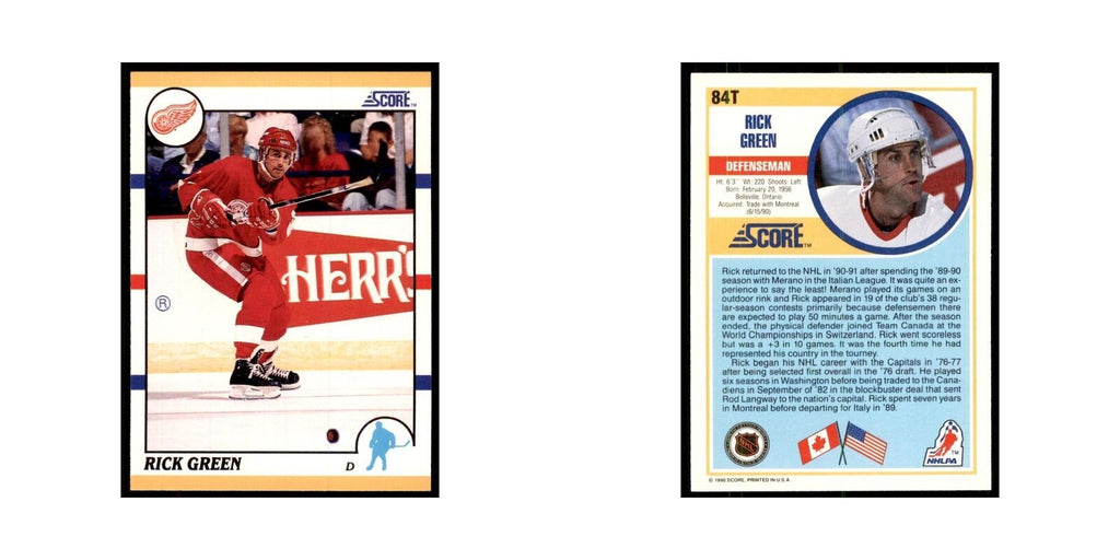 1990 Score Traded Rick Green Hockey Cards #84T