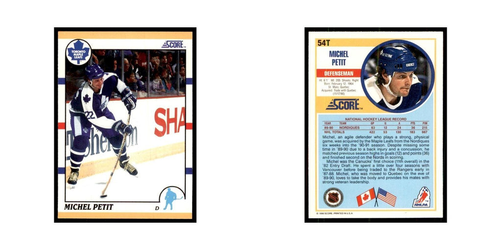 1990 Score Traded Michel Petit Hockey Cards #54T