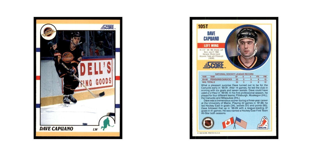 1990 Score Traded Dave Capuano Hockey Cards #105T