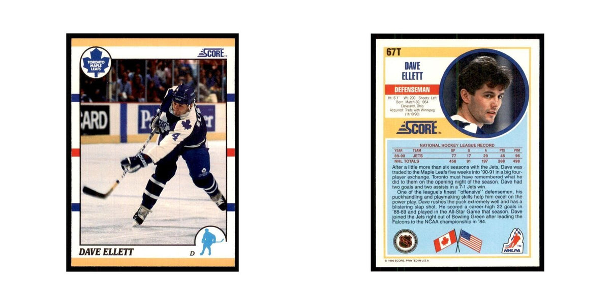 1990 Score Traded Dave Ellett Hockey Cards #67T