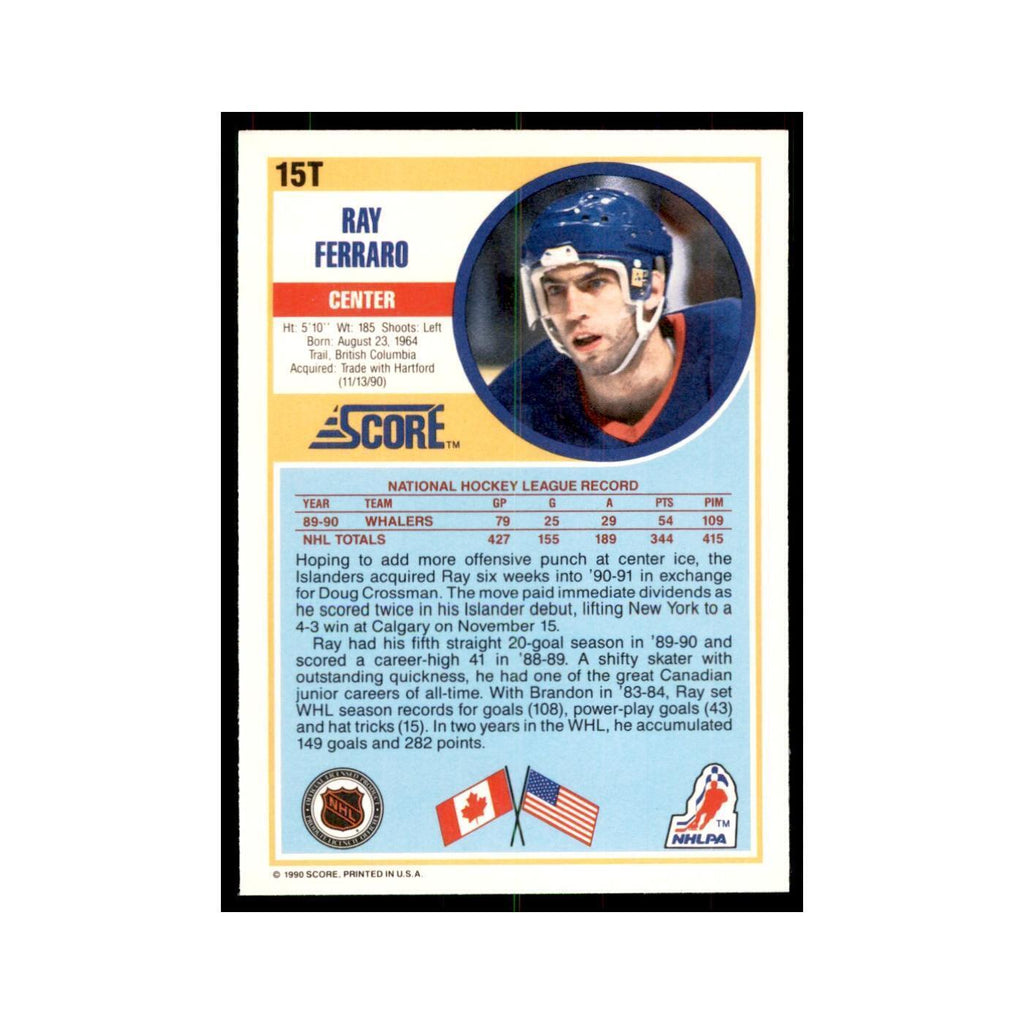 1990 Score Traded Ray Ferraro Hockey Cards #15T