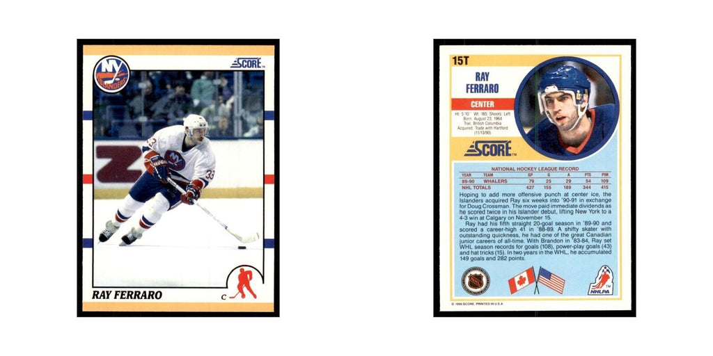 1990 Score Traded Ray Ferraro Hockey Cards #15T
