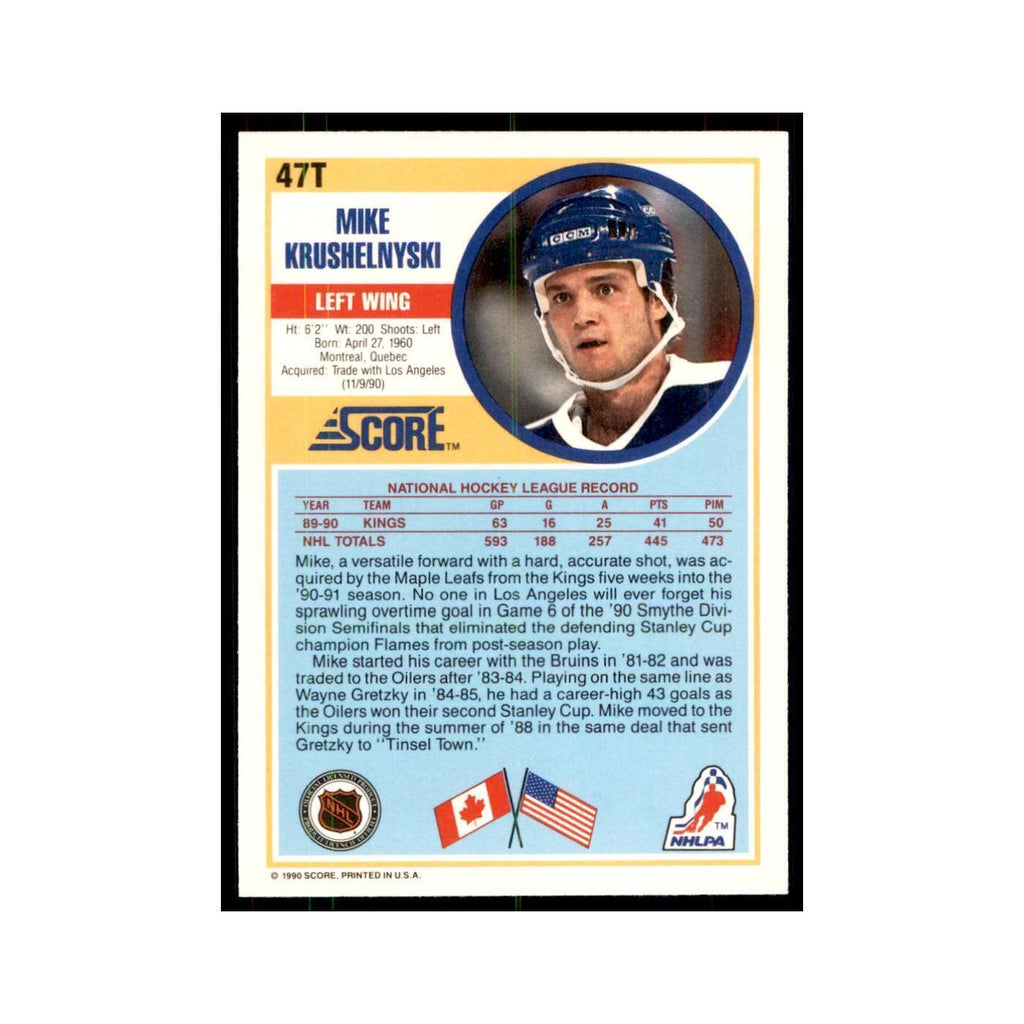 1990 Score Traded Mike Krushelnyski Hockey Cards #47T