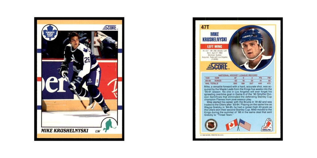 1990 Score Traded Mike Krushelnyski Hockey Cards #47T