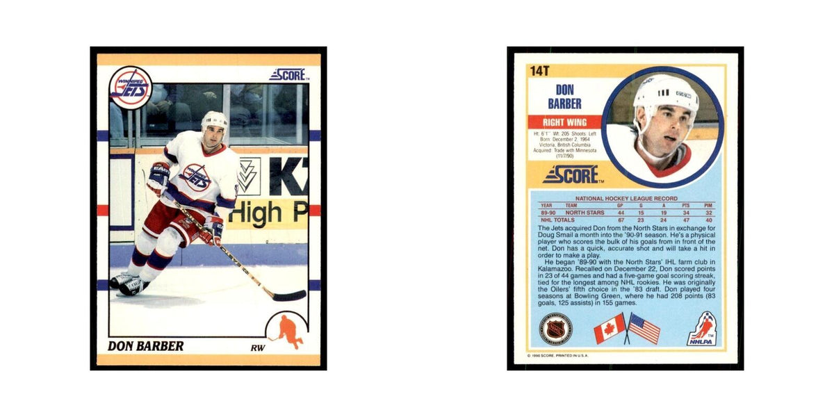1990 Score Traded Don Barber Hockey Cards #14T