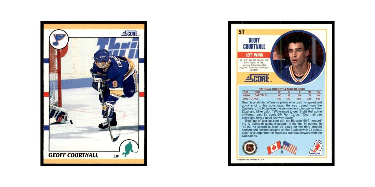 1990 Score Traded Geoff Courtnall Hockey Cards #5T