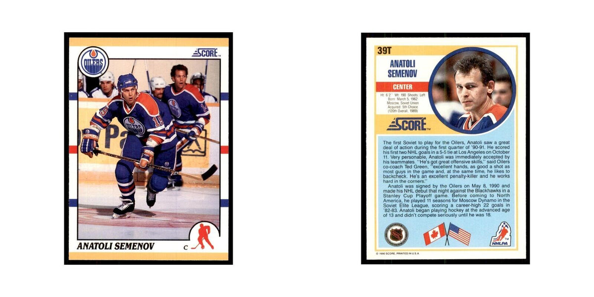 1990 Score Traded Anatoli Semenov Hockey Cards #39T