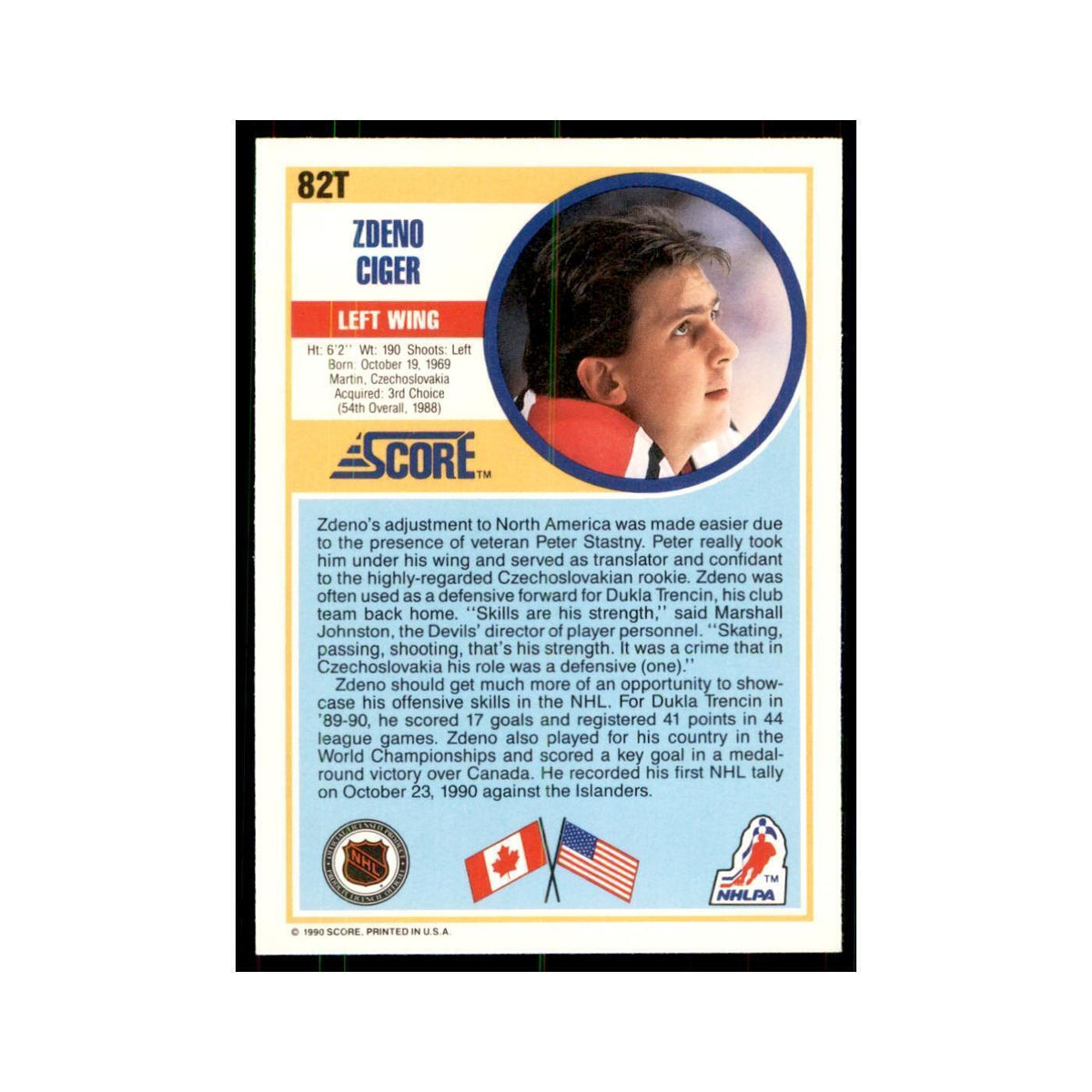 1990 Score Traded Zdeno Ciger Hockey Cards #82T